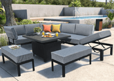Hartman Garden Furniture Set DIMENSIONS Hartman Aurora Comfort Casual Set with Adjustable Table Grey
